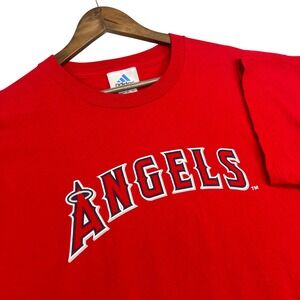 Vintage 90s Adidas LA‎ Angels Shirt Mens XL Baseball MLB Red Made In USA